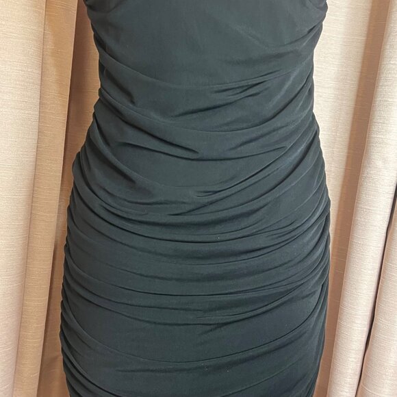 NWT Elegant SheinSxy L Black Ruched Maxi Dress Night Out Party Feminine Bodycore - Picture 15 of 16